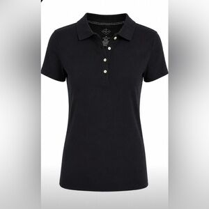 Classic Black Short-Sleeve Polo Shirt - womens